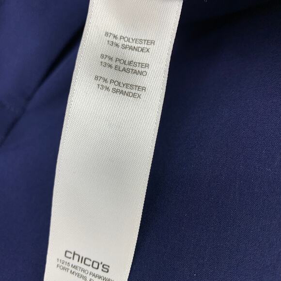 SOLD Chicos Zenergy Golf Cropped Pants Womens Size 2 US 12 Navy Blue Straight - Picture 6 of 6